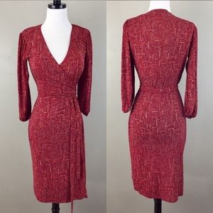 Laundry Red Printed Wrap Dress